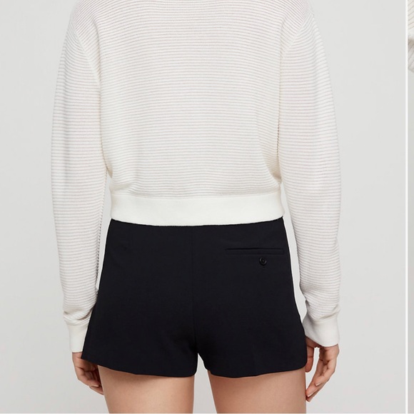 ARITZIA Wilfred Exergue Pleated Tie Front Black Minimalist Dress Short Size 8 - Picture 5 of 13